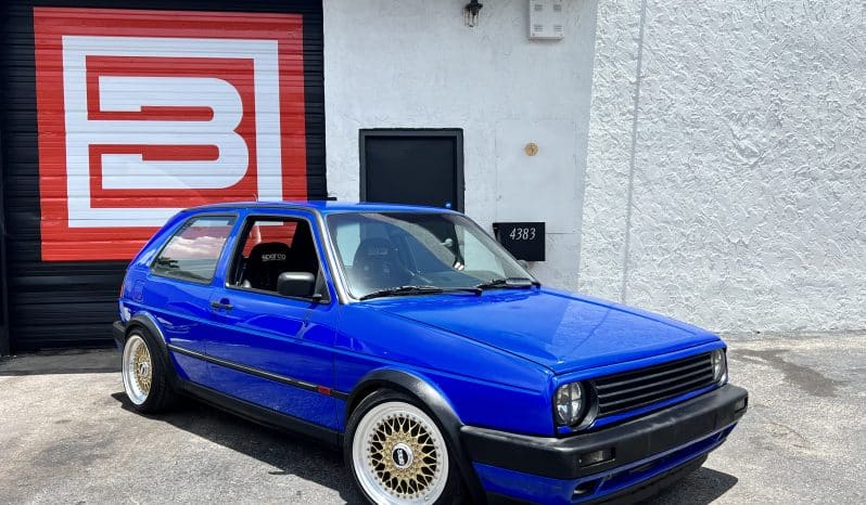 
 1988 MK2 GTI VR6 Big Turbo – Nogaro Blue – BBS RS – 500HP – Coilovers – COLD AC full									