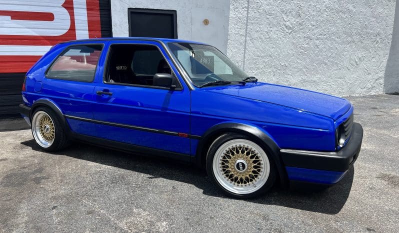 
 1988 MK2 GTI VR6 Big Turbo – Nogaro Blue – BBS RS – 500HP – Coilovers – COLD AC full									