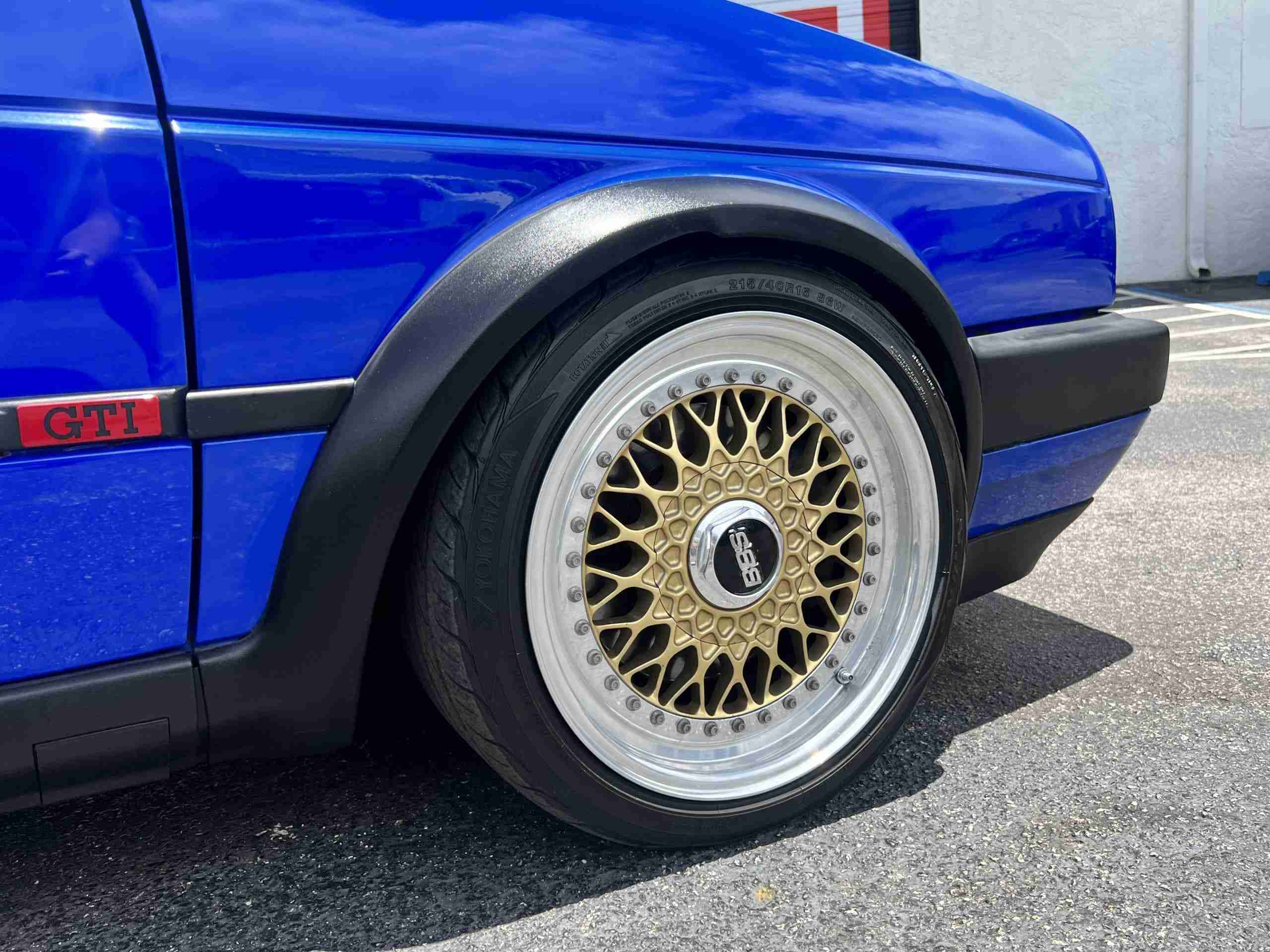 1988 MK2 GTI VR6 Big Turbo – Nogaro Blue – BBS RS – 500HP – Coilovers – COLD AC full
