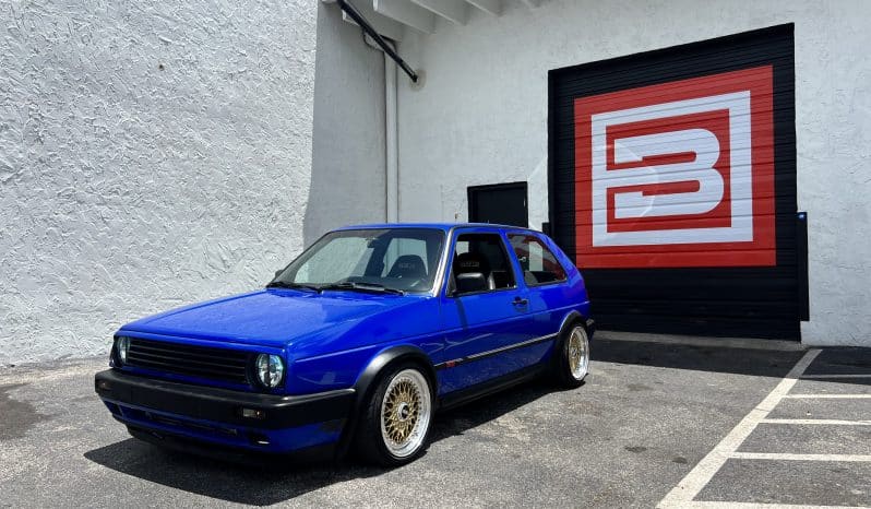 
 1988 MK2 GTI VR6 Big Turbo – Nogaro Blue – BBS RS – 500HP – Coilovers – COLD AC full									