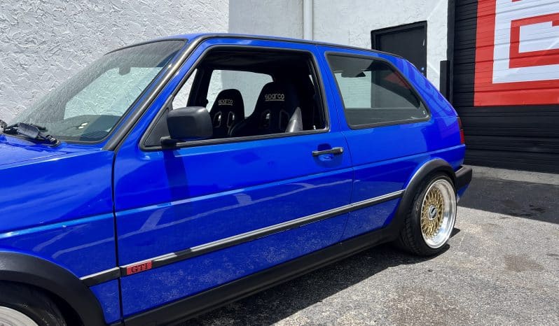 
 1988 MK2 GTI VR6 Big Turbo – Nogaro Blue – BBS RS – 500HP – Coilovers – COLD AC full									