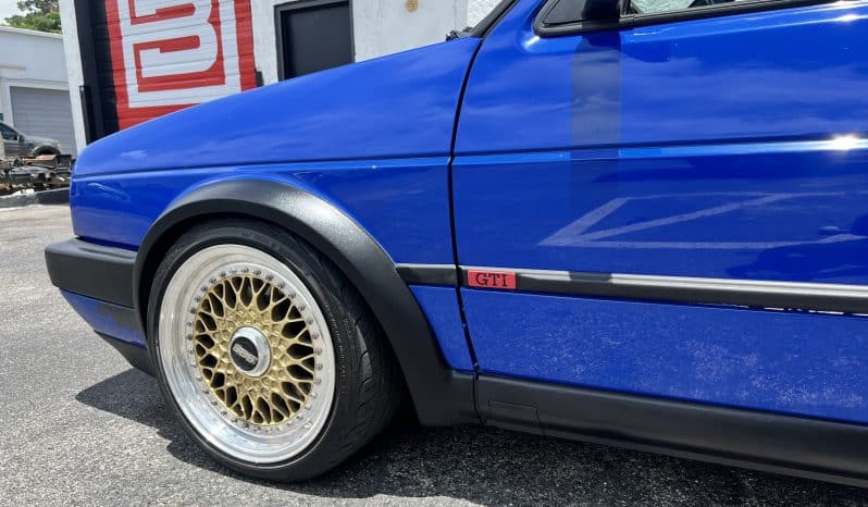 
 1988 MK2 GTI VR6 Big Turbo – Nogaro Blue – BBS RS – 500HP – Coilovers – COLD AC full									