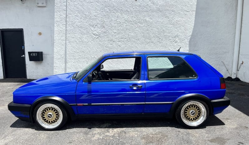 
 1988 MK2 GTI VR6 Big Turbo – Nogaro Blue – BBS RS – 500HP – Coilovers – COLD AC full									