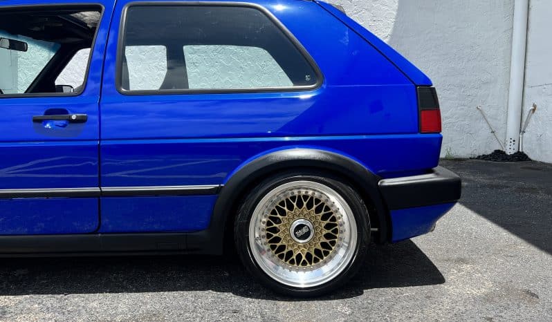 
 1988 MK2 GTI VR6 Big Turbo – Nogaro Blue – BBS RS – 500HP – Coilovers – COLD AC full									