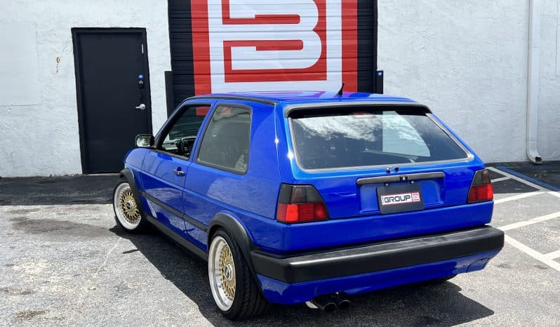 
 1988 MK2 GTI VR6 Big Turbo – Nogaro Blue – BBS RS – 500HP – Coilovers – COLD AC full									