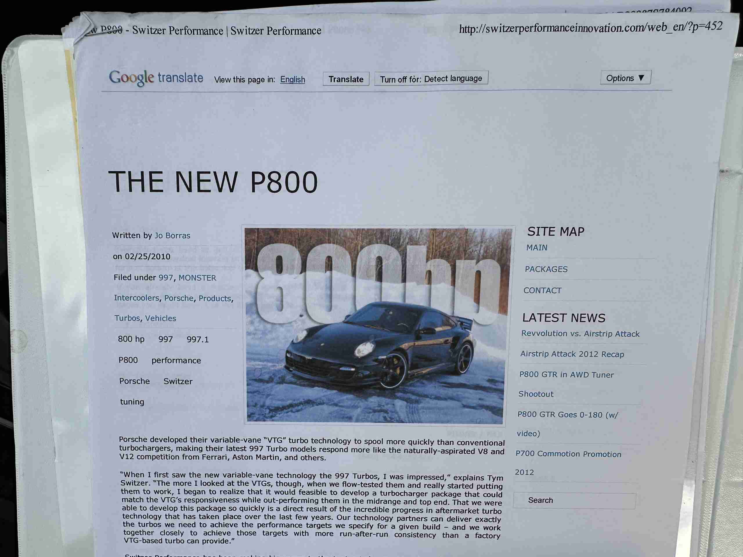2007 Porsche 997 Turbo – 29k Miles – 800hp – All original paint full