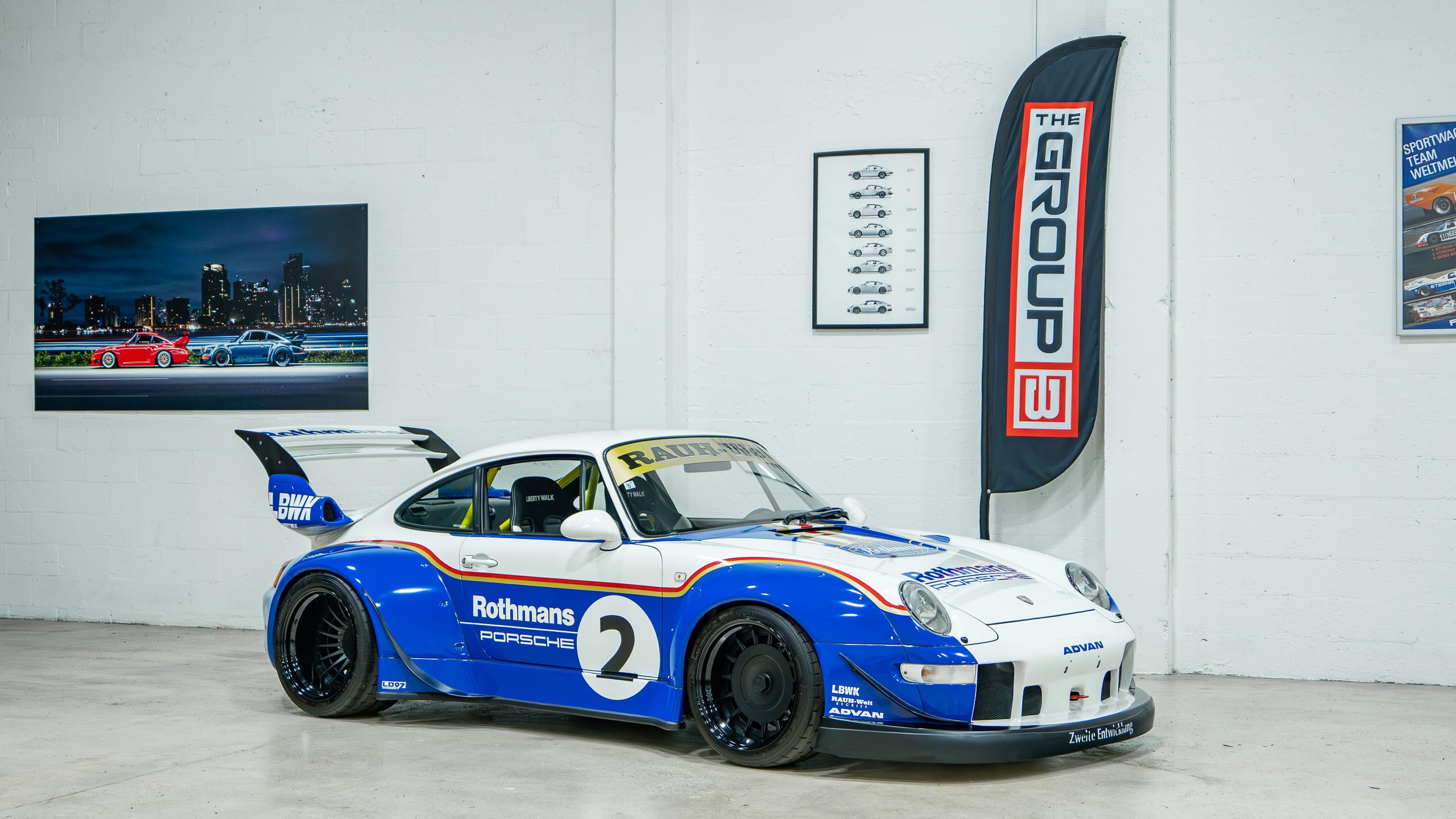 1995 Porsche 911 – 993 Carrera – Sunroof Delete – Only 16k Miles -1 of 2 RWB x Liberty Walk Collabs full
