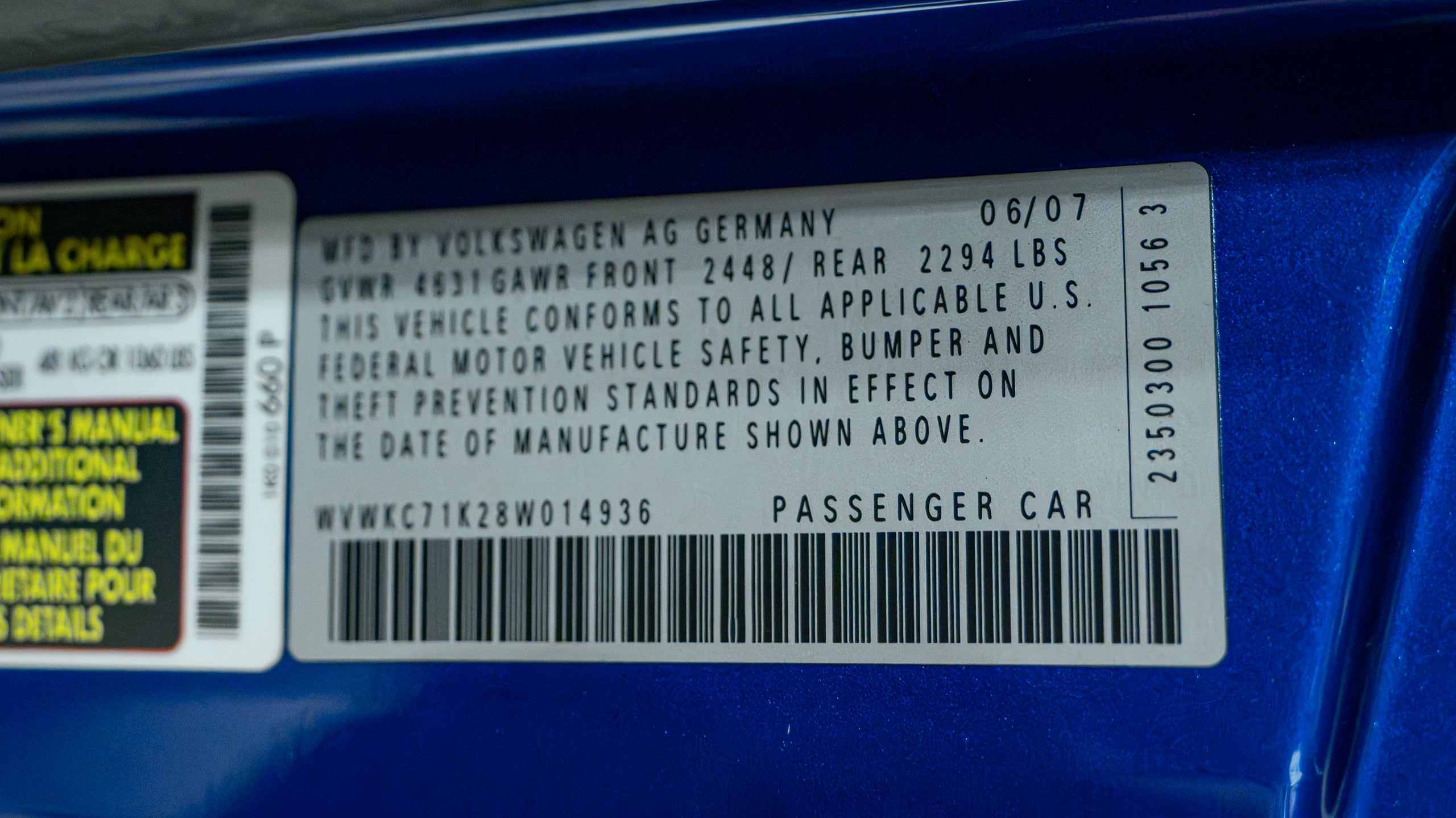 2008 Volkswagen R32 Only 45k Miles – Sapphire blue original paint – DSG full